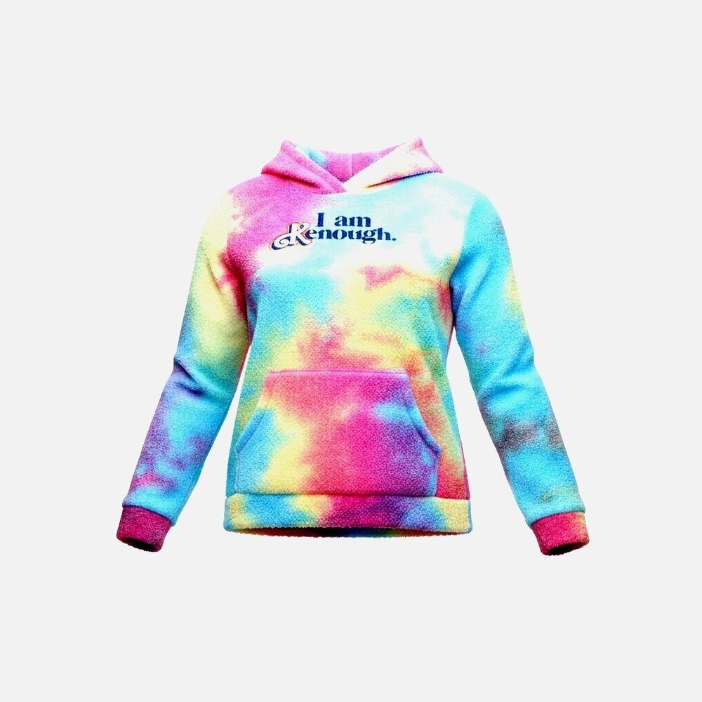 Y2K Official I Am Kenough Hoodie Barbie Movie Ken Tie-Dye Sherpa Pullover M